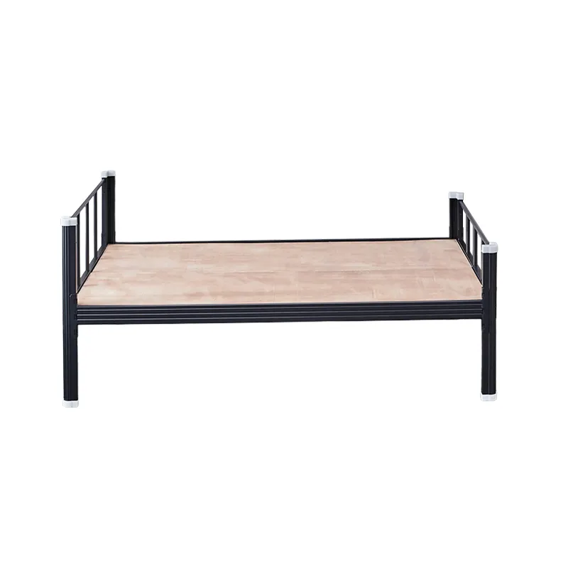 Mobília cama king-size de ferro com estrutura de metal cama de solteiro com mobília de madeira