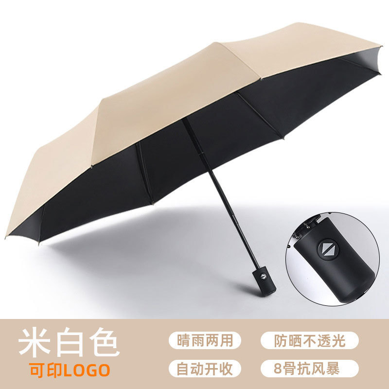8-rib automatic dual-use for sunny and rainy days - light beige
