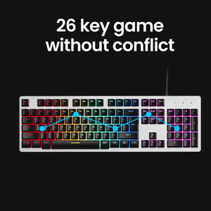 EWEADN Teclado de 104 Teclas con Cable Delgado con Sensación Mecánica y Ratón Combo Membrana Retroiluminada LED Gaming para Portátiles y Escritorios - Product Image 6