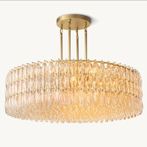 Hiện Đại Mỹ sang trọng 34 nhập Glass Chandelier với mạ vàng brass khung cho phòng khách khách sạn nhập foyer E12 cơ sở - Product Image 1