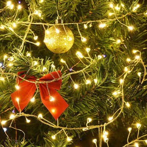 Cadena de luces de petardo LED con energía solar operada por USB inastillable para iluminación exterior de valla de árbol - Product Image 6