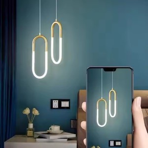 <strong>LED</strong> Modern Simple <strong>U</strong>-<strong>shaped</strong> Living Room Dining Room Bedroom USB Charging Pendant <strong>Lamp</strong>