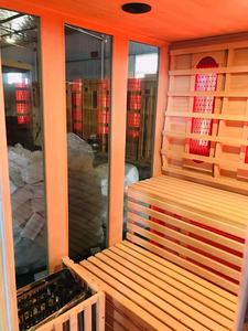 Moderna Sauna a infrarossi per 4 persone con funzione di vapore secco in legno massello pannello di controllo del Computer per uso sanitario - Product Image 6