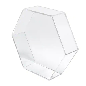 六角形透明丙烯酸托盘，带插入手柄的 lucite 展示盘 - Product Image 2