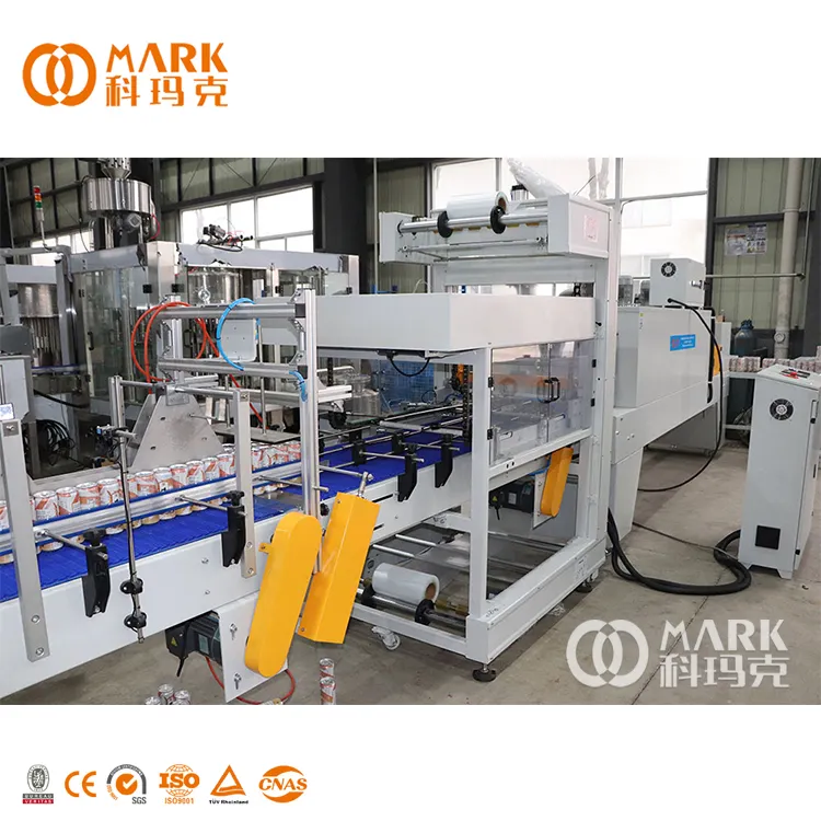 Good Quality Semi Automatic Plastic Bottle Can PE Film Tunnel Shrink Wrap Wrapping Packaging Machine