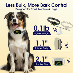 Có thể sạc lại tự động kiểm soát vỏ cây cổ áo cho tất cả các kích cỡ chó tùy chỉnh vàng không thấm nước an toàn beep rung chế độ 7 điều chỉnh - Product Image 4