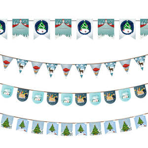 Huiyi Feliz Navidad decorativo rectángulo triángulo cadena banderines bandera promocional personalizado cadena bandera Banner - Product Image 3