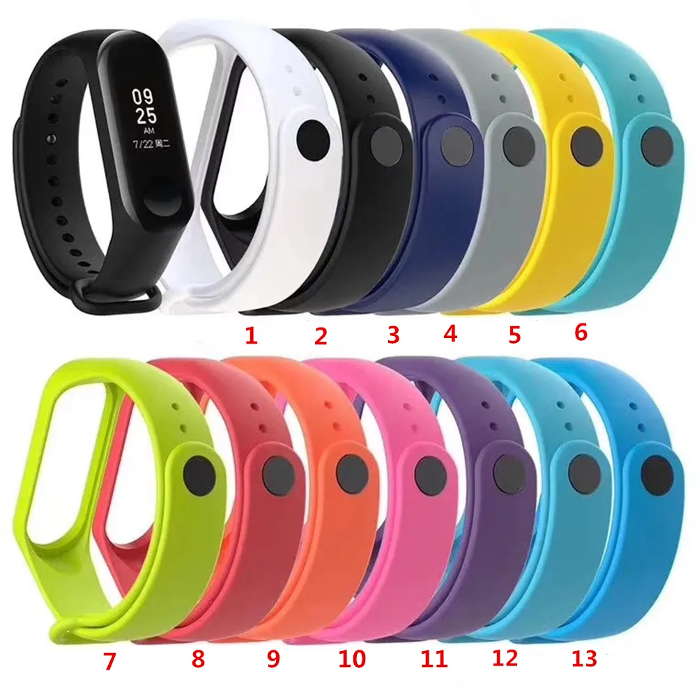 Đồng Hồ Dây Đeo Mi Nhiều Màu Thay Thế Dây Đeo Thể Thao Mềm Cho Đồng Hồ Thông Minh Mi Band 6 5 4 Cho Xiaomi Silicone Cho Đồng Hồ Mi Band 3