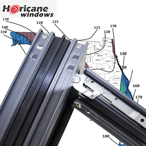 Ventana de inclinación y giro Superwu con pantalla de fibra de vidrio Ventana de huracán Tipo popular con hardware de alta calidad para el área de huracanes - Product Image 4