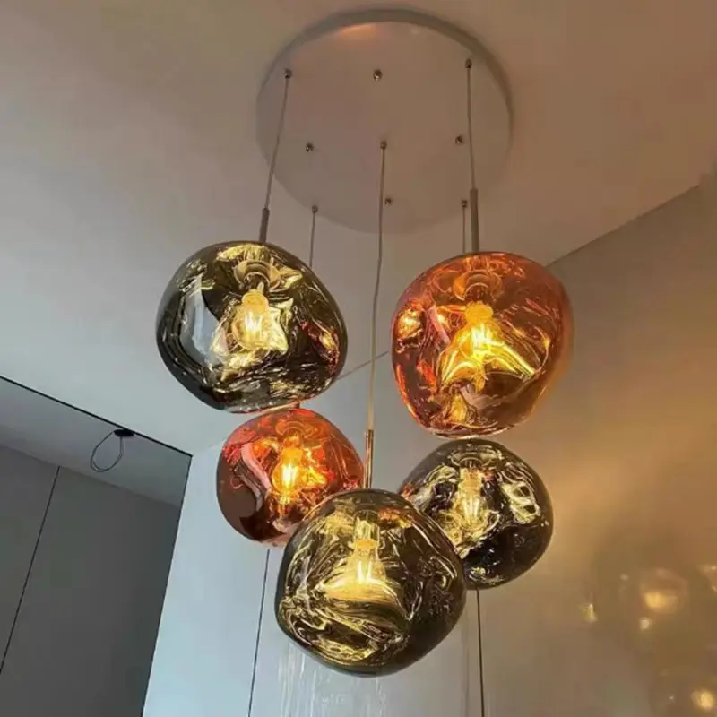 Nuovo Nordic LED oro per sala da pranzo tavolo hotel Bar moderno lampadario in plastica lampada pendente a sfera
