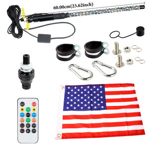 <strong>LED</strong> Whip Light <strong>RGB</strong> <strong>9</strong>-32V DC Waterproof APP+Remote Control Symphony 90 cm Flagpole With Flag for Jeep Ambient Light - Product Image 2