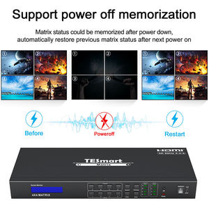 TESmart-conmutador de matriz 4x4, compatible con 4K, 60HZ, puerto LAN RS232, conmutación de salida de Audio múltiple, HDMI, matriz de vídeo - Product Image 3