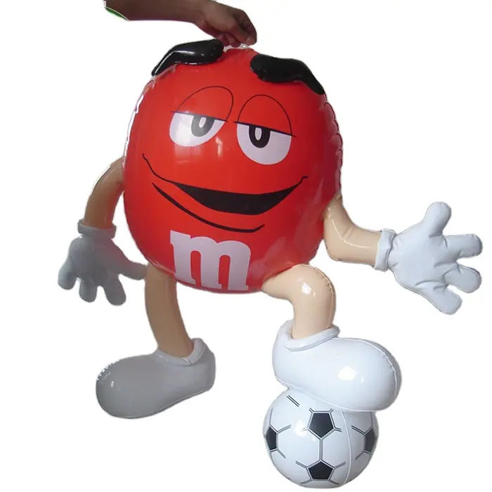 Toko iklan promosi merek balon PVC coklat M & M karakter dengan sepak bola