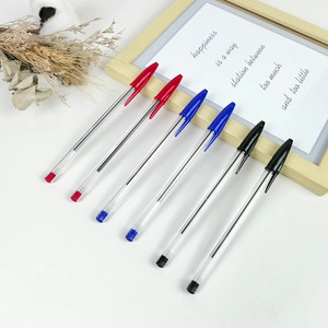 JPS ODM Stylo Gel廉价办公简易透明棒插头盒透明圆珠笔中性笔 - Product Image 1