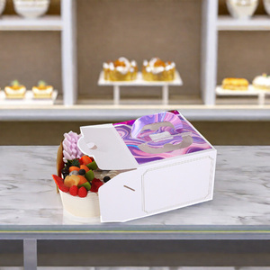 Nhà sản xuất hộp bánh giấy tùy chỉnh với cửa sổ tùy chỉnh kích thước bánh Bánh hộp, hộp bánh trắng với logo thương hiệu in - Product Image 4