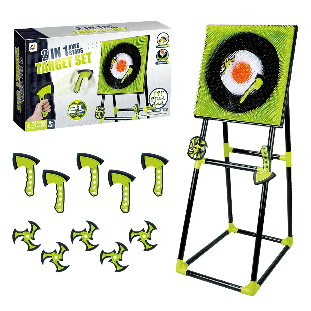 Nova Chegada Axe Target Jogando Jogo Set 21 Polegada Dartboard Tiro Jogo, seguro para Indoor & Outdoor Play, Adultos e Crianças