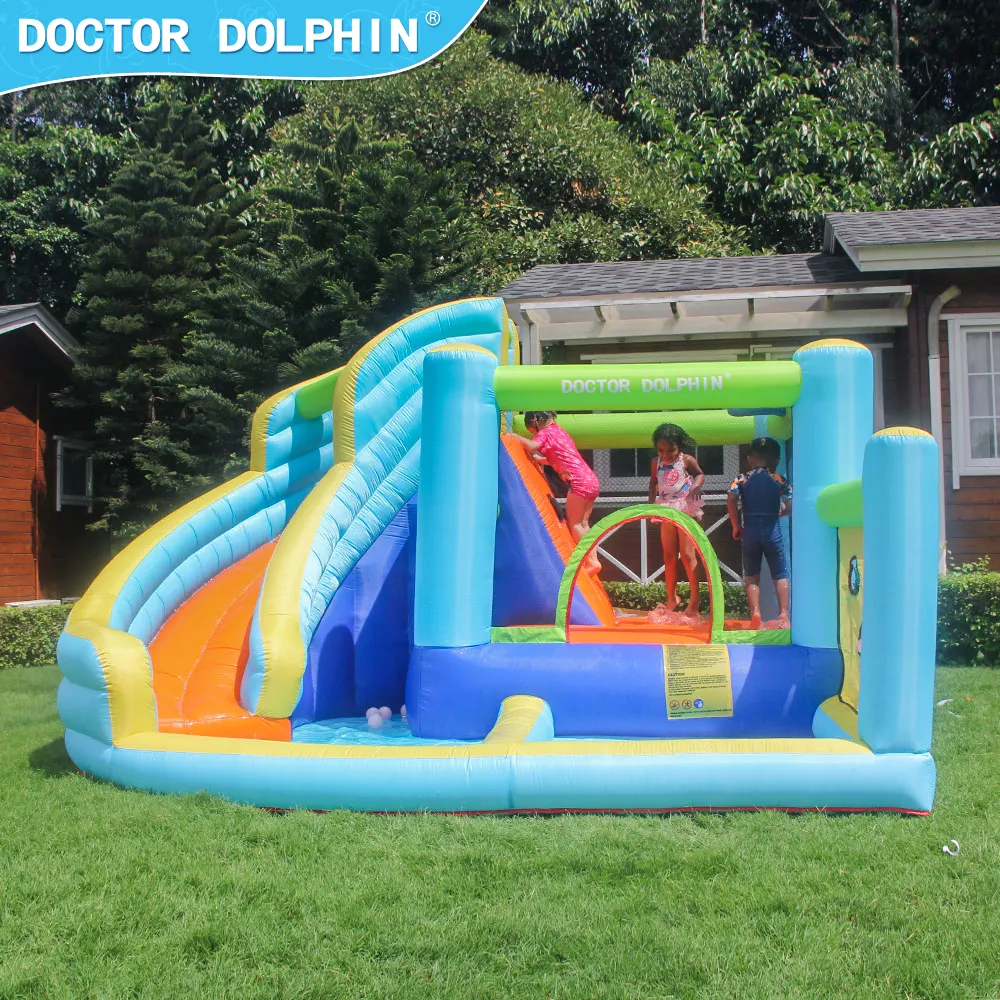 Doctor Dolphin Playground Outdoor Moonwalk Bounce House Inflatable Water Slide Jumping Castle Inflatable Bounce House For Kids