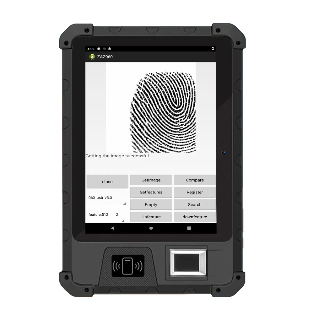 Android industrielle biometrische 8-Zoll-robuste Tablet mit Barcode-Scanner NFC RFID Reader Finger abdruck leser