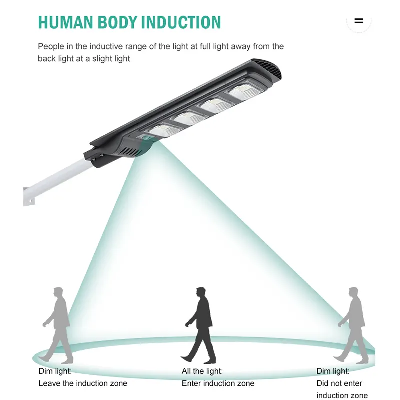 Solar Street Lamps High Lumen Induction Power Waterproof Integrated Modern Outdoor Luminaria Road Led Garden Solar Street Lights
