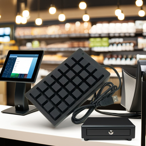 Мини 28-клавишная программируемая клавиатура USB POS цифровая многофункциональная клавиатура с 10-миллионным прессом для финансовой индустрии - Product Image 1