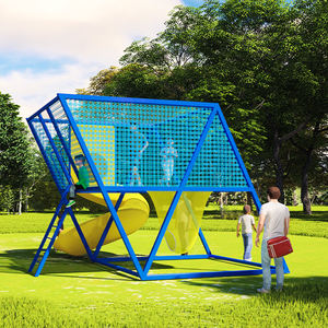 ตาข่ายถักโครเชต์สำหรับเด็กตาข่ายปีนเขาพร้อมสไลด์สำหรับสนามเด็กเล่นในร่ม - Product Image 5