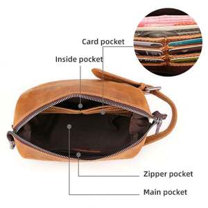 Bearky mới cao cấp nhãn trang điểm tổ chức Túi dopp Kit cạo chính hãng Da thực tế Mens da du lịch đẹp vệ sinh cá nhân Túi - Product Image 3