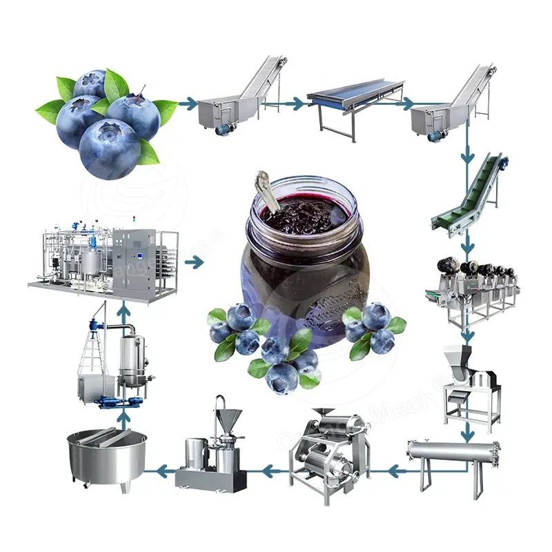 Máquina de proceso de mermelada ORME, línea de producción de puré de fruta pequeña, línea de producción de mermelada de fruta