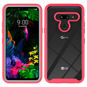 LG G8Thinq用2in1アーマーケース、PCフロントフレームソフトTPUクリアPCバックLGG8Thinq用全身保護電話カバー - Product Image 3