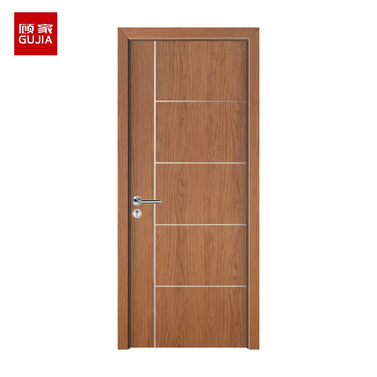 Porte intérieure en aluminium de style britannique, porte intérieure en bois de haute qualité Jiangshan OEM maison porte principale en bois