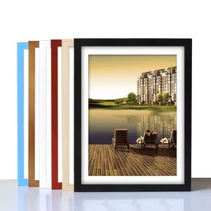 Set of 5 Simple Retro Wooden Picture <strong>Frames</strong> DIY Canvas Wall Gallery Photo Display with 9x15 and <strong>11x17</strong> Pads for Home Use - Product Image 3