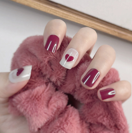 Lf143 wine red small love-glue