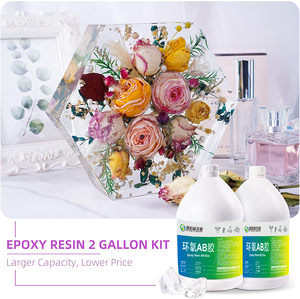 Epoksi reçine 2 galon kiti kristal şeffaf kaplama ve döküm epoksi reçine masa üstü tezgah nehir masa ahşap reçine sanat - Product Image 6