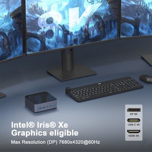 Promotion GXMO H90 Windows 11 Intel <strong>Core</strong> I7 11390H up to 5.0GHz <strong>Processor</strong> Mini PC <strong>Computer</strong> 16GB+512GB Support Three Screens - Product Image 4