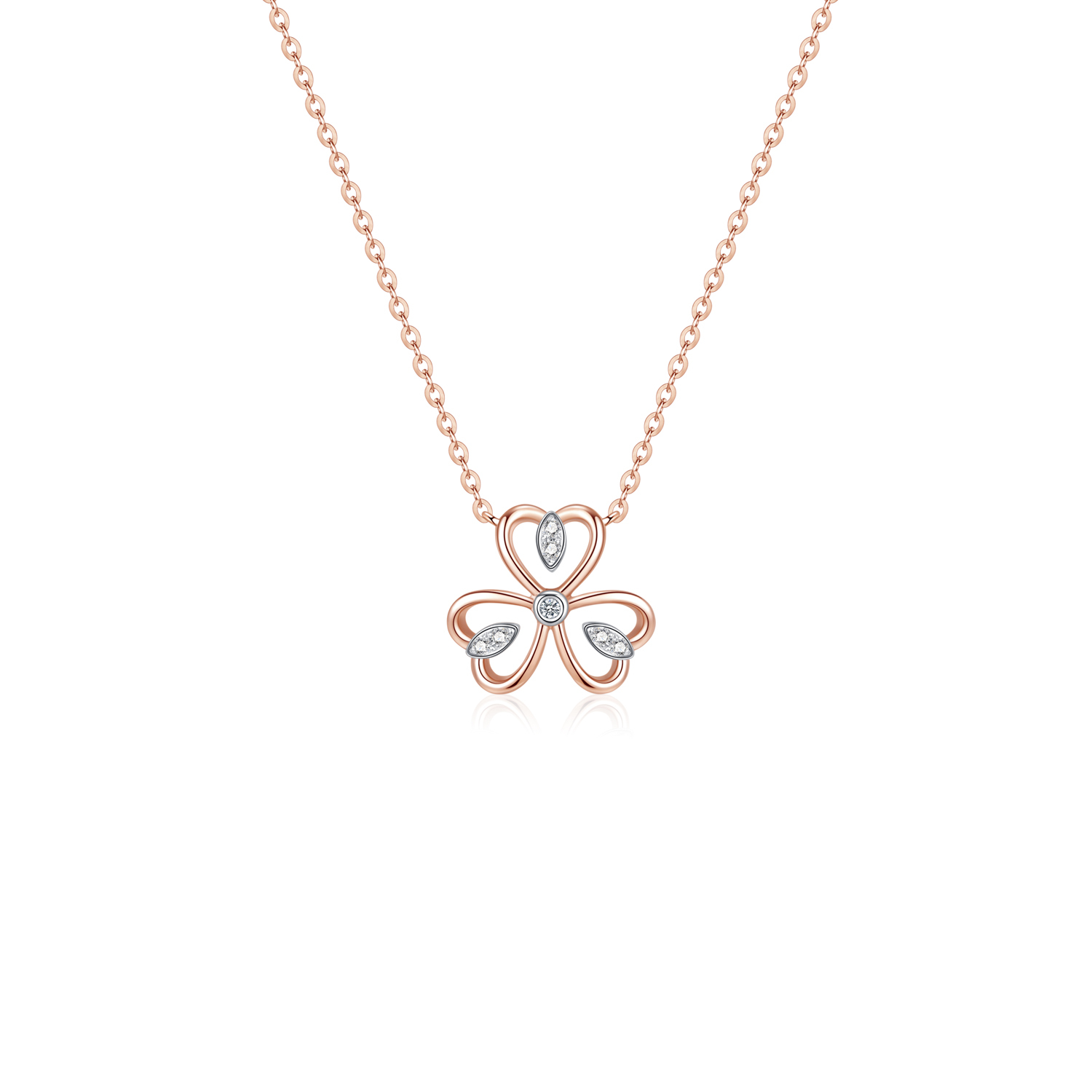 18K Rose Gold Clover