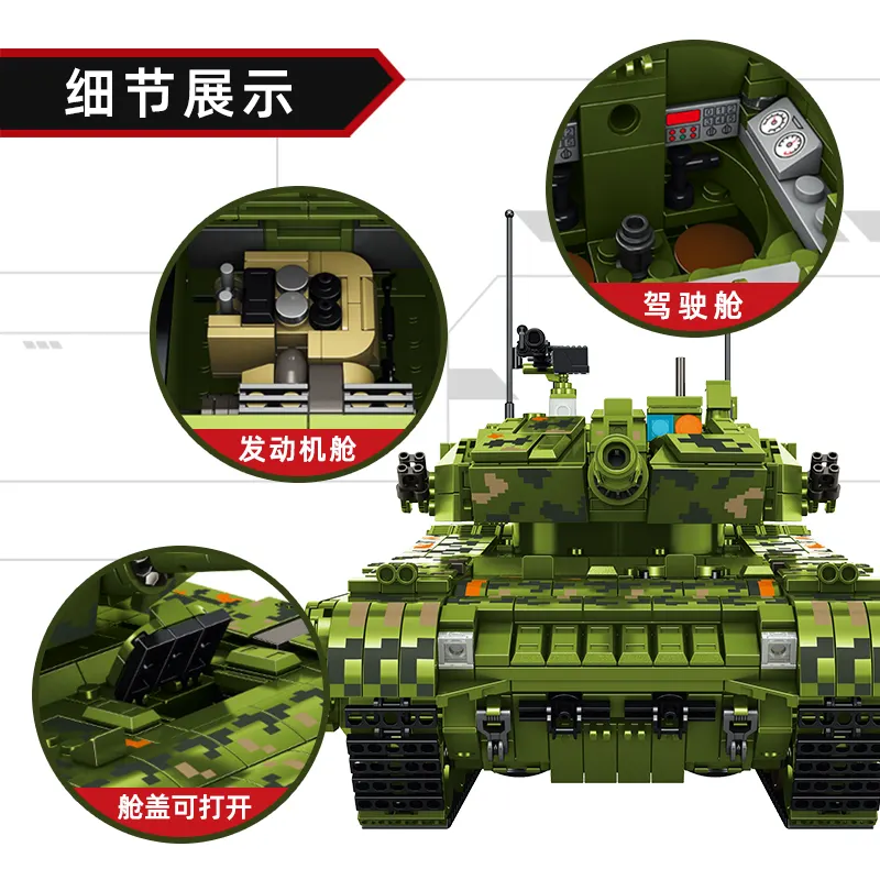 Panlos Bouwstenen Type 99 Battle Leger Schimmel Kinging Militaire Tank Speelgoed Technic 632002 Compatibel Met Alle Grote Merken Voor kids Cada