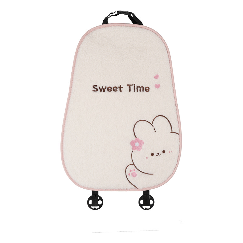 Coussin d'assise en laine d'agneau avec dossier lapin