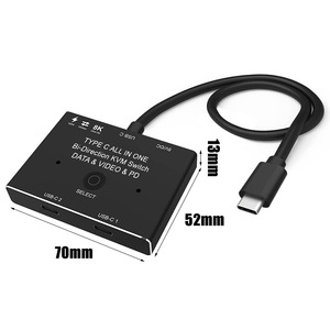 2 Way 8K <strong>USB</strong> C <strong>KVM</strong> <strong>Switch</strong> <strong>USB</strong> 3.<strong>1</strong> Type C Splitter Cable for Video 8K@30Hz 4K@120Hz PD 100w 10Gbps Data Transfer for PC Mobile - Product Image 2