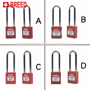 Rasse 76mm lange Schäkel Vorhänge schlösser Mit Nylon Isolierter Körper Loto Lockout G24