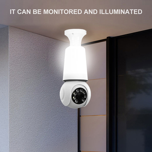 1080P WIFI 3MP Cámara IP Uso en el hogar Smart 360 Bombilla LED panorámica con seguimiento de movimiento inalámbrico para seguridad en el hogar - Product Image 2