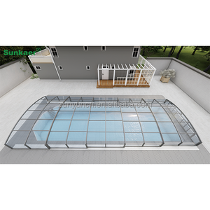 热卖定制铝制自动泳池盖耐用室外泳池围栏游泳池使用 - Product Image 1