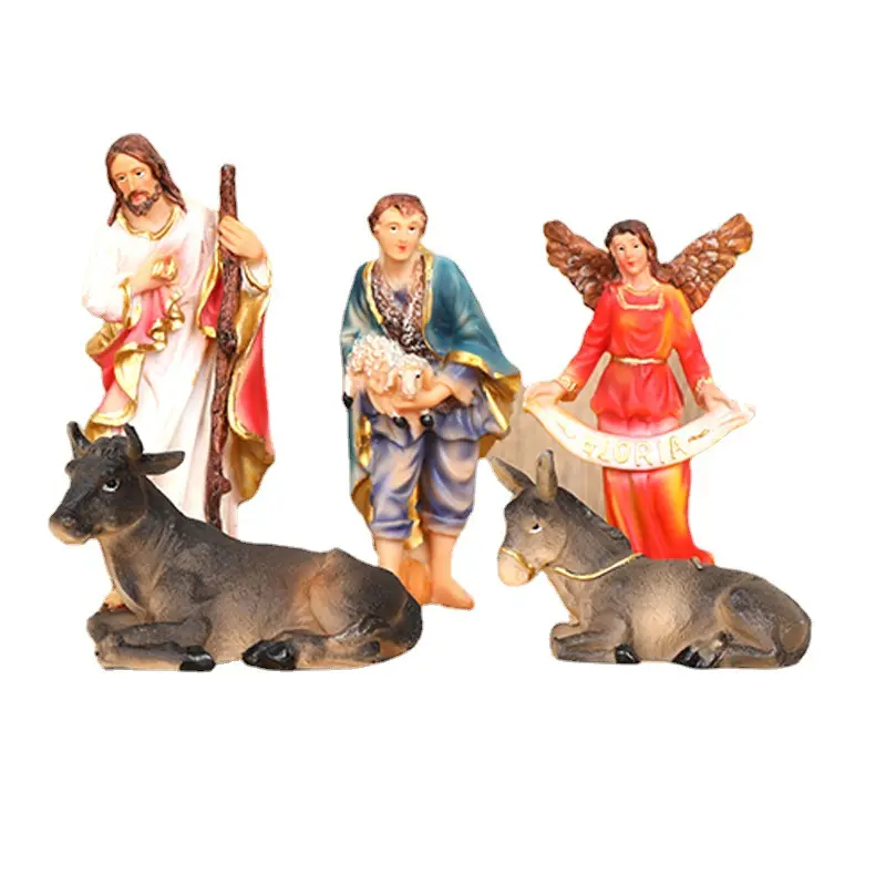 Büyük boy 11 adet bir Set yeni varış İsa'nın doğumu at yalak grubu heykeli noel hediyesi ev dekorasyon süsleme