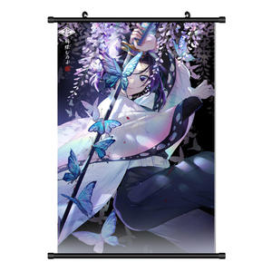艺术品帆布动漫图片绘画印刷恶魔杀手海报塑料挂轴家居装饰