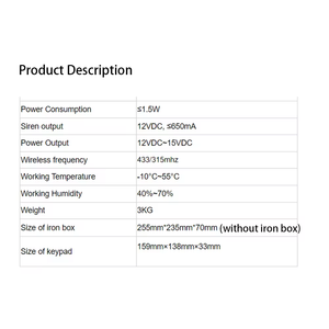 Gsm Pstn电话线sim卡双网防盗报警系统8有线区16无线区 - Product Image 5