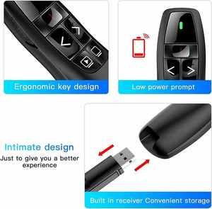PPT-Präsentation 2,4 GHz RF USB Wireless Red Laser Seite Drehs tift Powerpoint Presenter 2.4G Zeiger Pen Fernbedienung Maus - Product Image 4