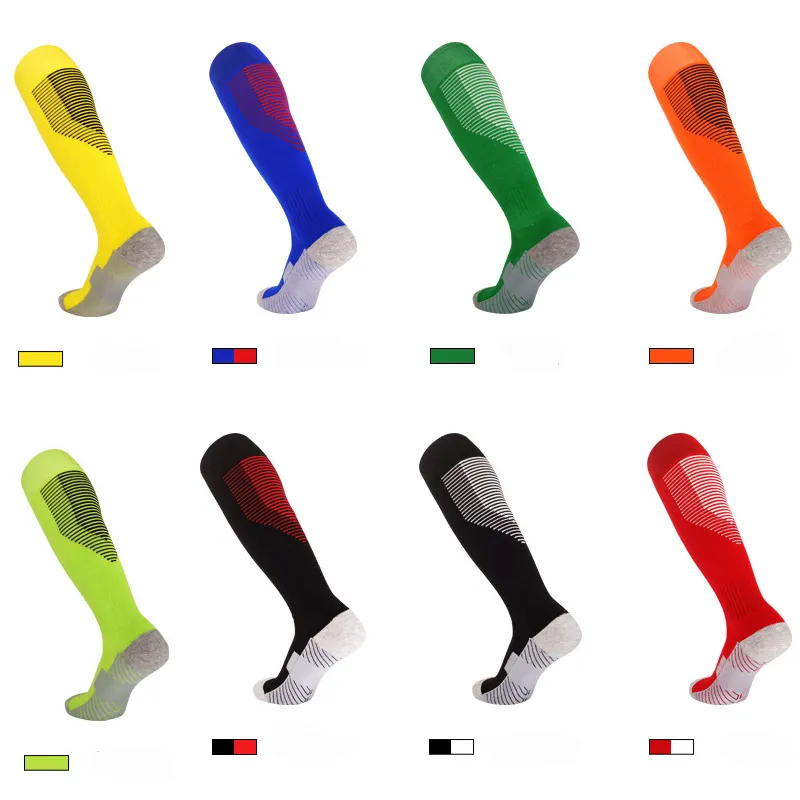 Calcetines de fútbol antideslizantes para niños y adultos, por encima de la rodilla, Multicolor, venta directa de fábrica, venta al por mayor