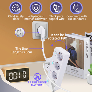 Presa di estensione portatile Multi-funzione EU 4 AC generale presa di corrente con 4 Usb e interruttore individuale - Product Image 4