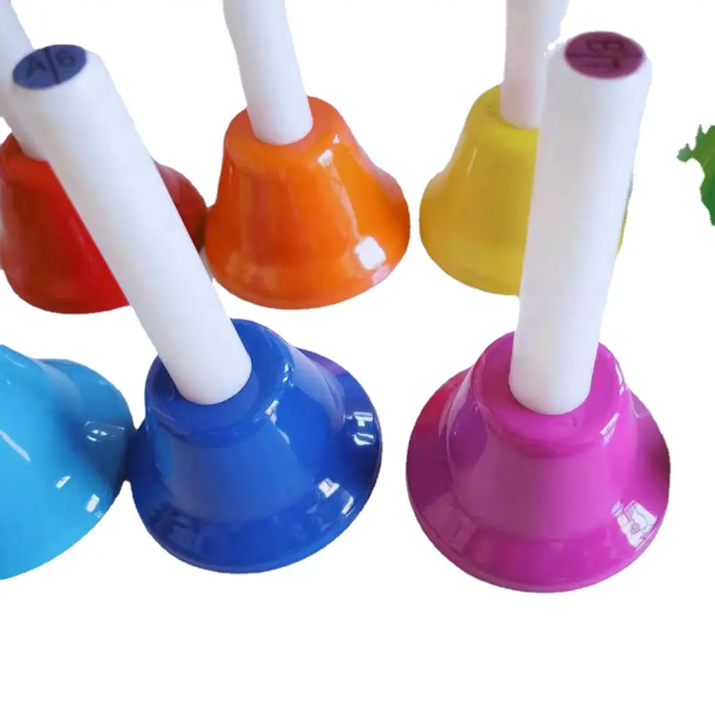 Instrumentos de percusión RFF, campana de ocho tonos de colores, juego de sonajero de juguete para niños