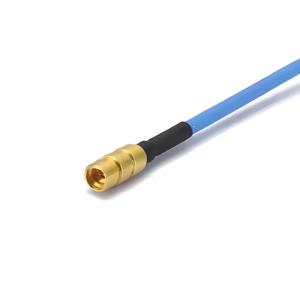 蓝色柔性形状记忆合金公同轴射频电缆组件RG402 RG405通信跳线电缆尾纤聚氯乙烯护套铜RG174