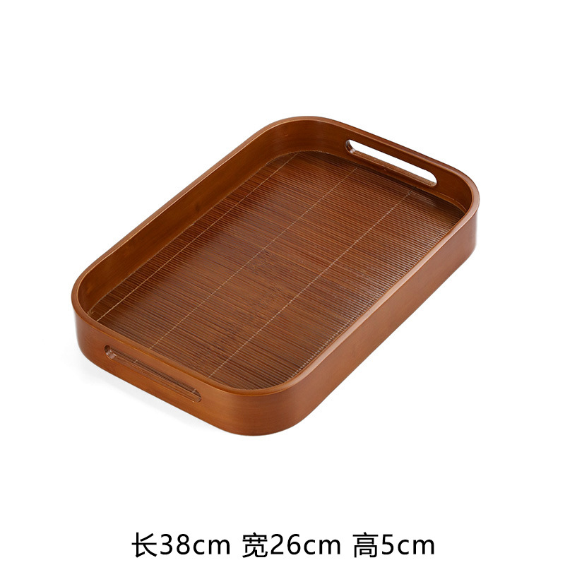 Bamboo mat rectangular tray