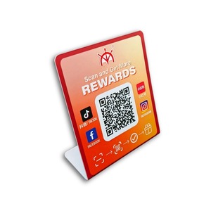 Kunden spezifischer 13,56 MHz NFC-Ständer Acryl-PVC-Chip für kontaktlosen RFID-QR-Code-Überprüfung ständer für Google Facebook-Bewertungen - Product Image 1
